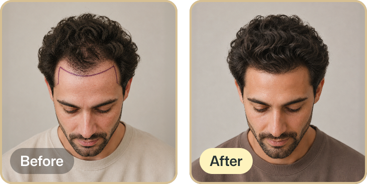 David, before and after hair restoration